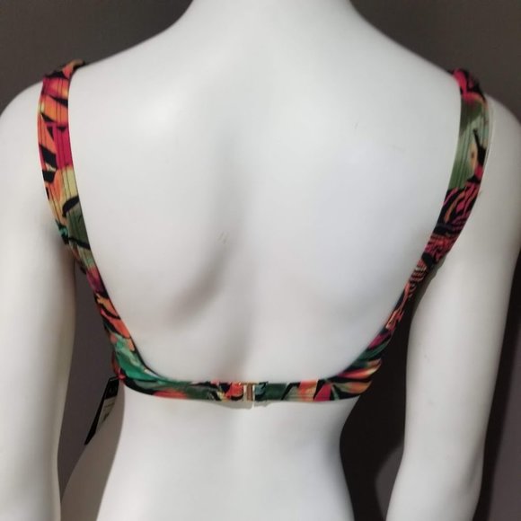 Lauren Ralph Lauren Surplice Underwire Bikini Top   Midnight Tropical Size 10 - Picture 4 of 11